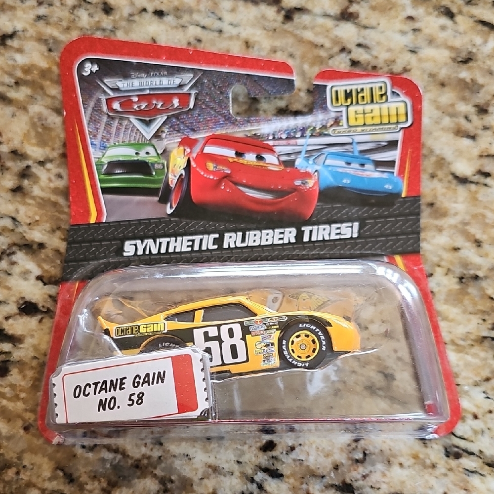 New sealed Disney Cars Octane Gain No. 58 Yellow Toy Car
